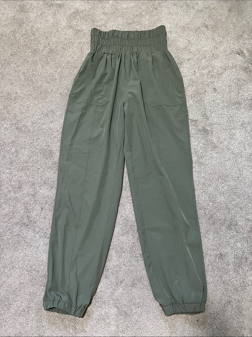 Loveriche High Waisted Pants Joggers Deep Sage Green Hiking size medium